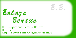 balazs bertus business card